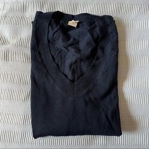 JCrew Navy Blue Merino Wool V-Neck Sweater
